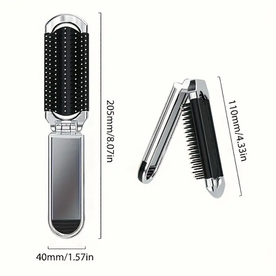 Portable Hair Brush with Mirror